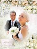 Рамка для фотографии - Свадебные белые розы