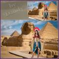 Шаблон для фотошопа - Египетская царица возле Сфинкса