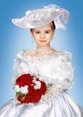 Шаблон для девочек – Белое платье и шляпа из атласа