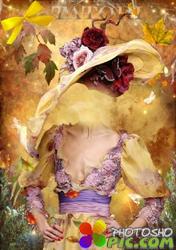  Шаблон для фотошоп-Осенняя дама (два варианта фона)