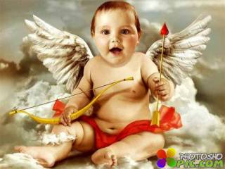 Детский фотошаблон-малыш ангел
