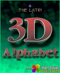 3D Латинский алфавит PNG - часть 15