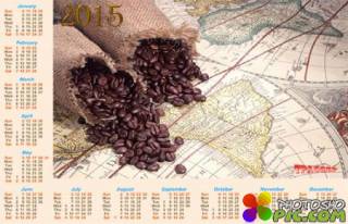 Календарь на 2015 год - кофейных зерен аромат 