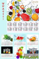 Календарь перекидной на 2015 год  - брызги фруктового сока 