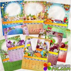 Перекидной календарь с рамками для фото на 2016 – Зима, весна, лето, осень