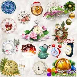 Клипарт PNG – Часы настольные, настенные, наручные, новогодние, с цветами, будильники     