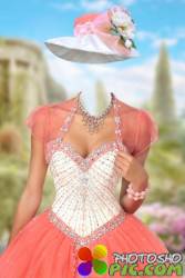 Шаблон для фотошопа женский – Бальное платье с украшением