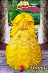 Женский шаблон для фотошопа – Дама в желтом