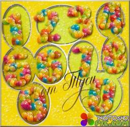 Клипарт - Цифры из воздушных шаров / Clip Art  - The numbers of balloons